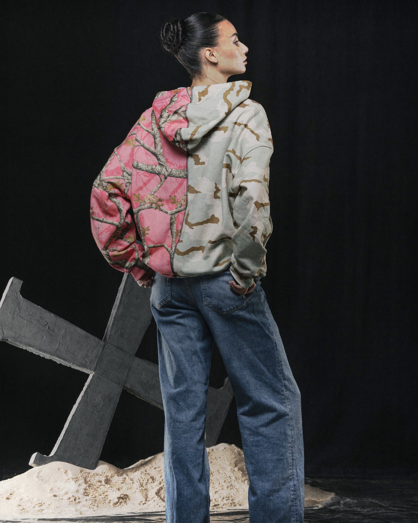 Patch Camo Split Hoodie