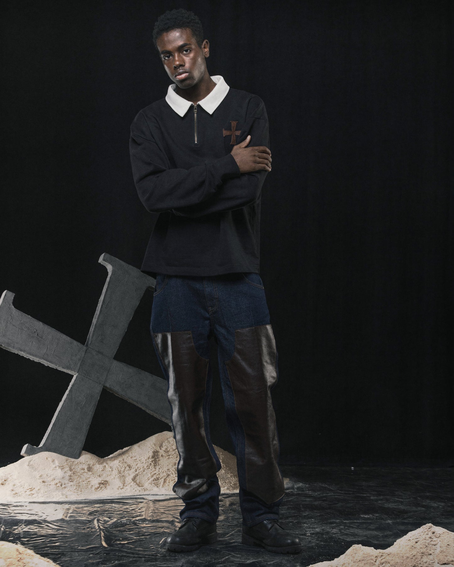 Double Knee Raw Jeans