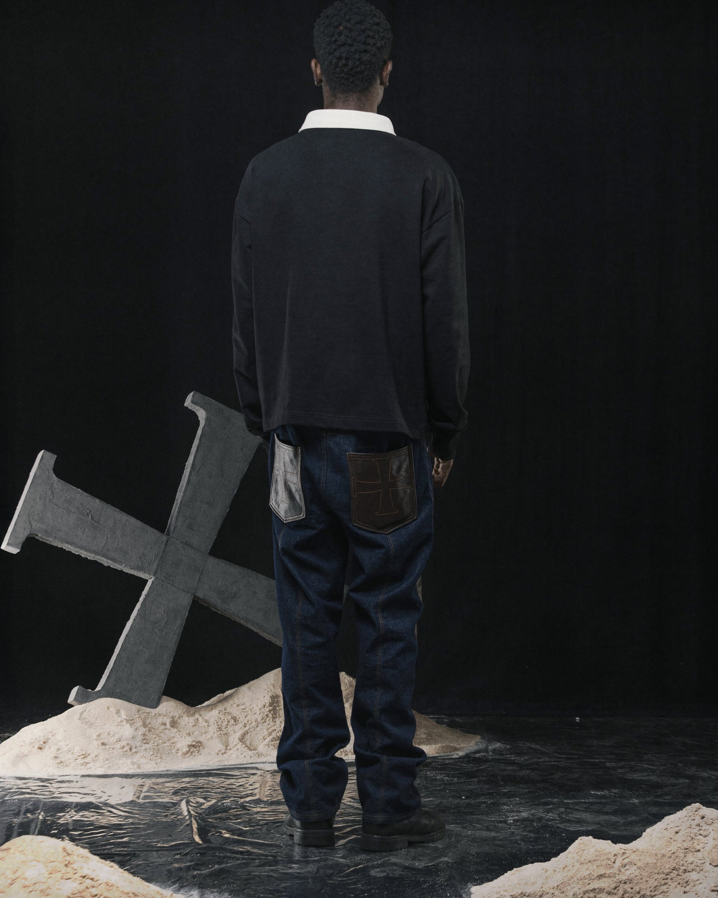 Double Knee Raw Jeans