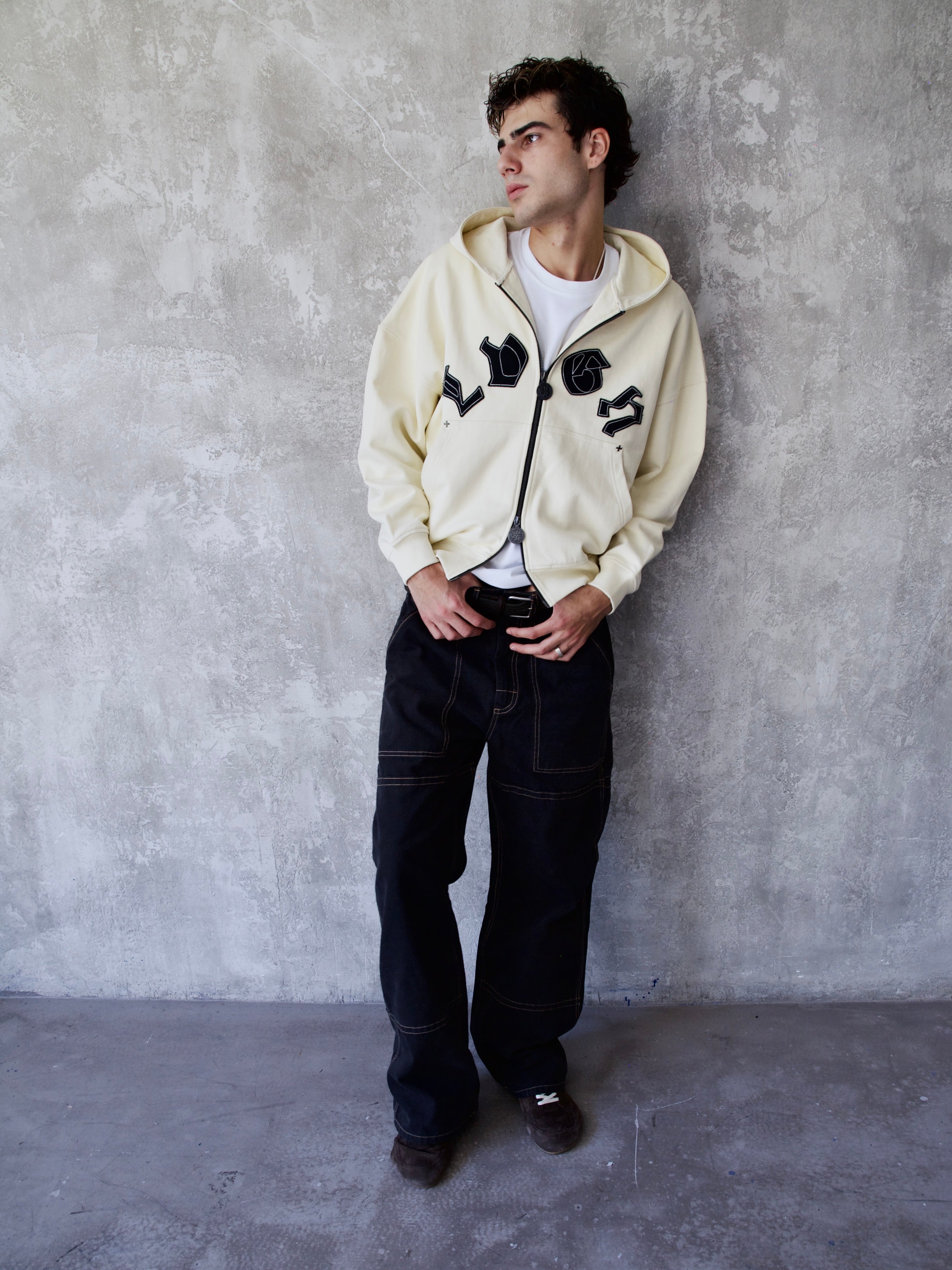 Cream Zip Up