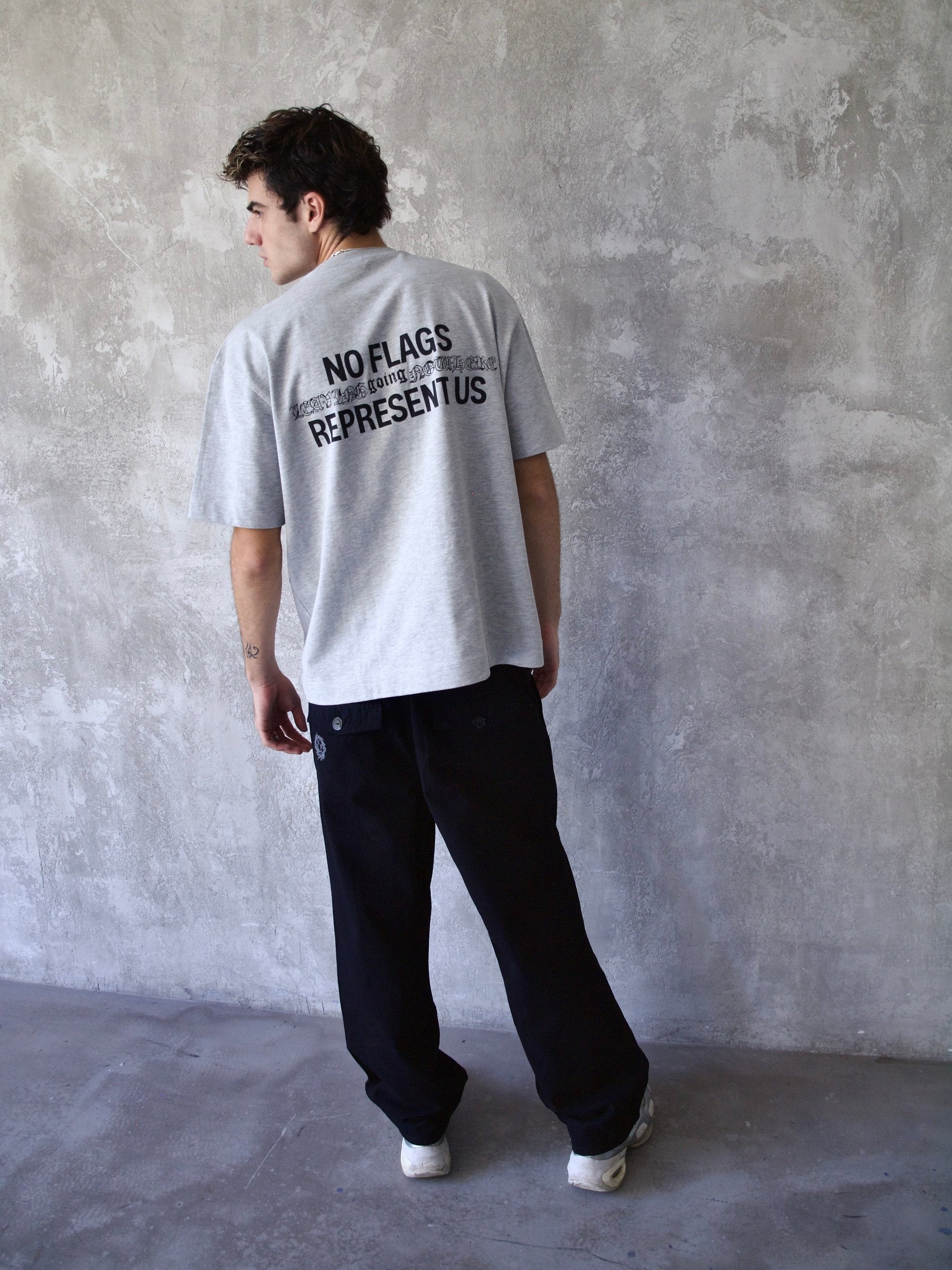 No Flags Grey Tee