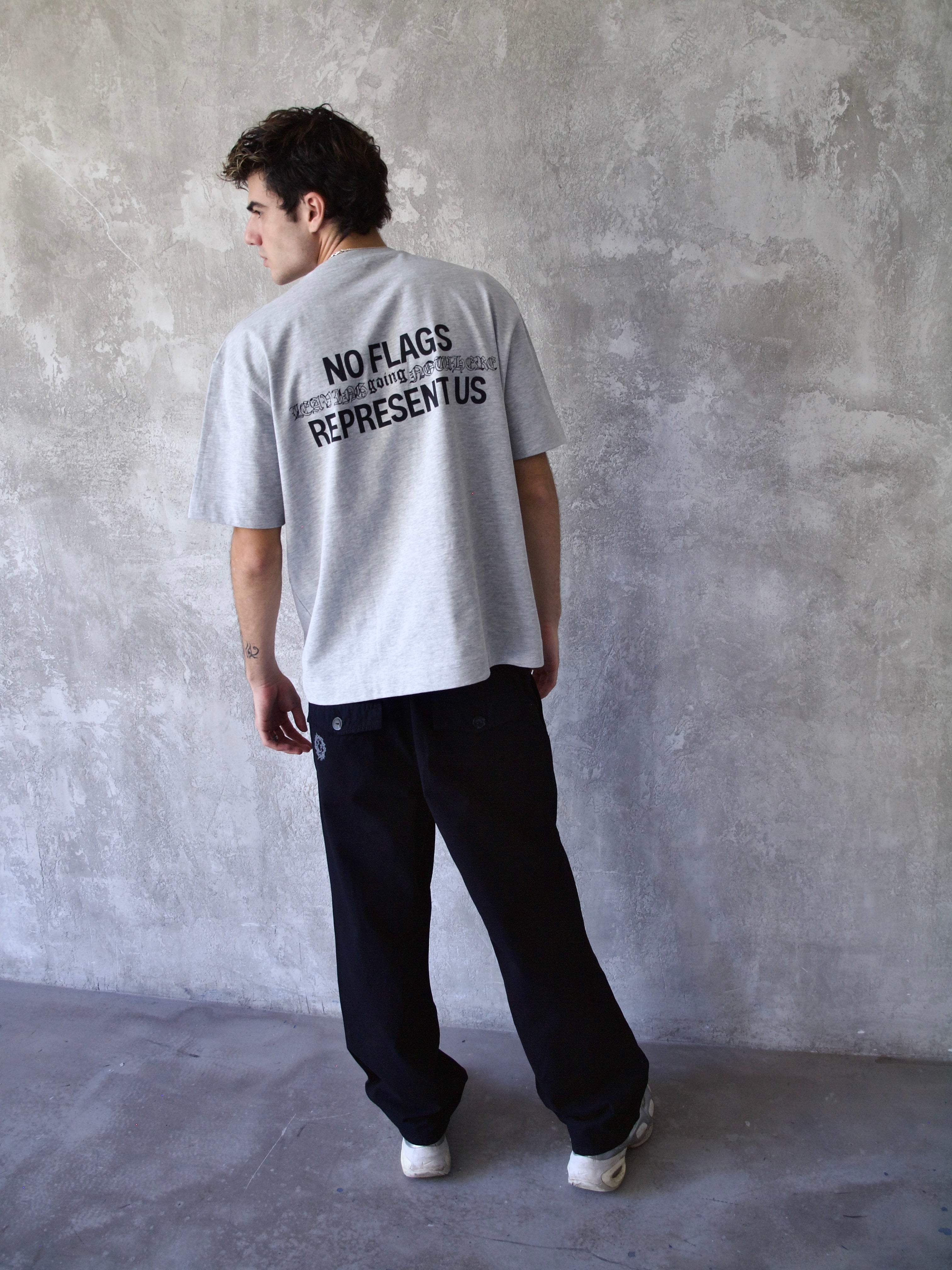 No Flags Grey Tee