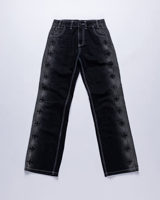 Black Fade Cross Denim
