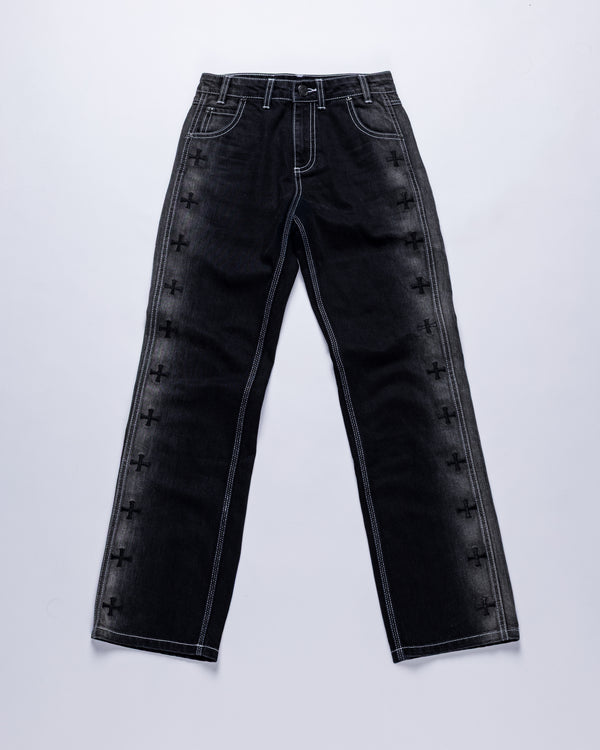 Black Fade Cross Denim