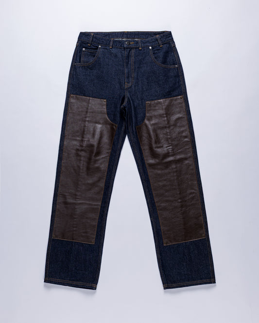 Double Knee Raw Jeans