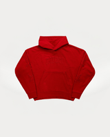 Sudadera con capucha roja de fuego