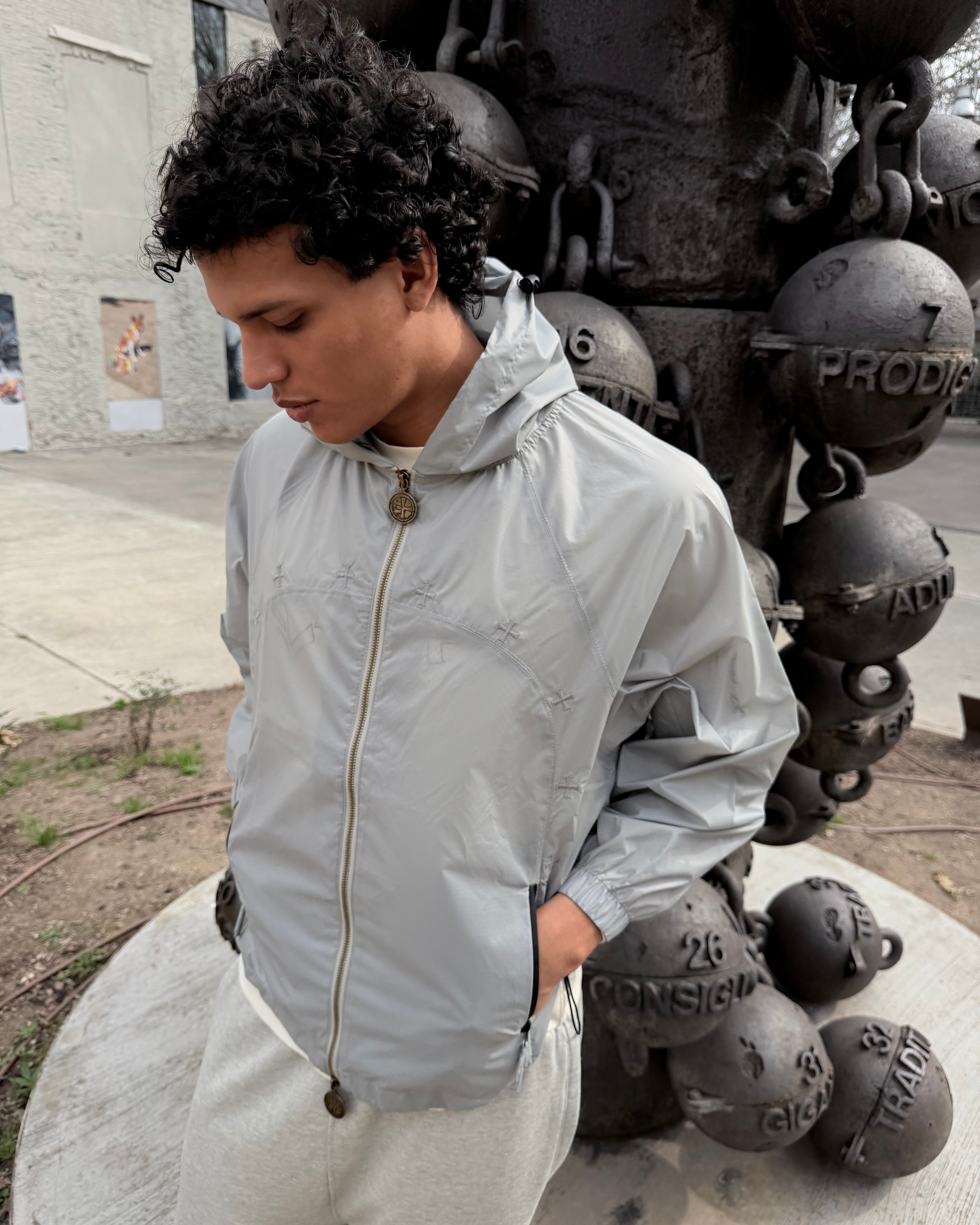 Grey Armour Windbreaker